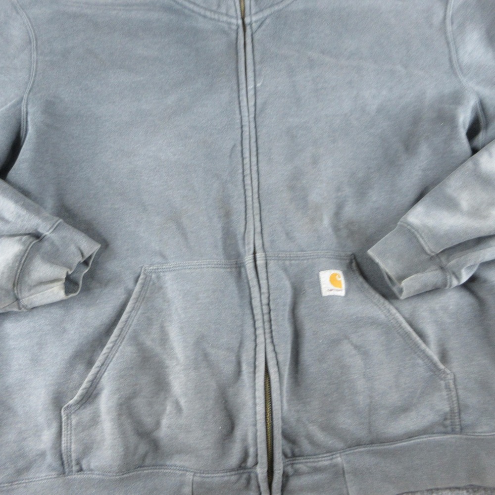 Carhartt Sweatshirt Mens 4XL Gray Full Zip Mock Neck Fleece Workwear 102274 - Picture 2 of 14